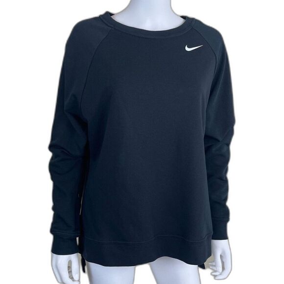 Nike Dri-Fit Women's Size S Black Crewneck Pullover Tunic Sweatshirt Athleisure - Picture 1 of 14